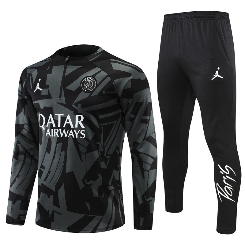 Black And Grey PSG Tracksuit