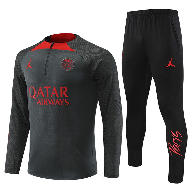 Kids Grey/Red PSG Tracksuit