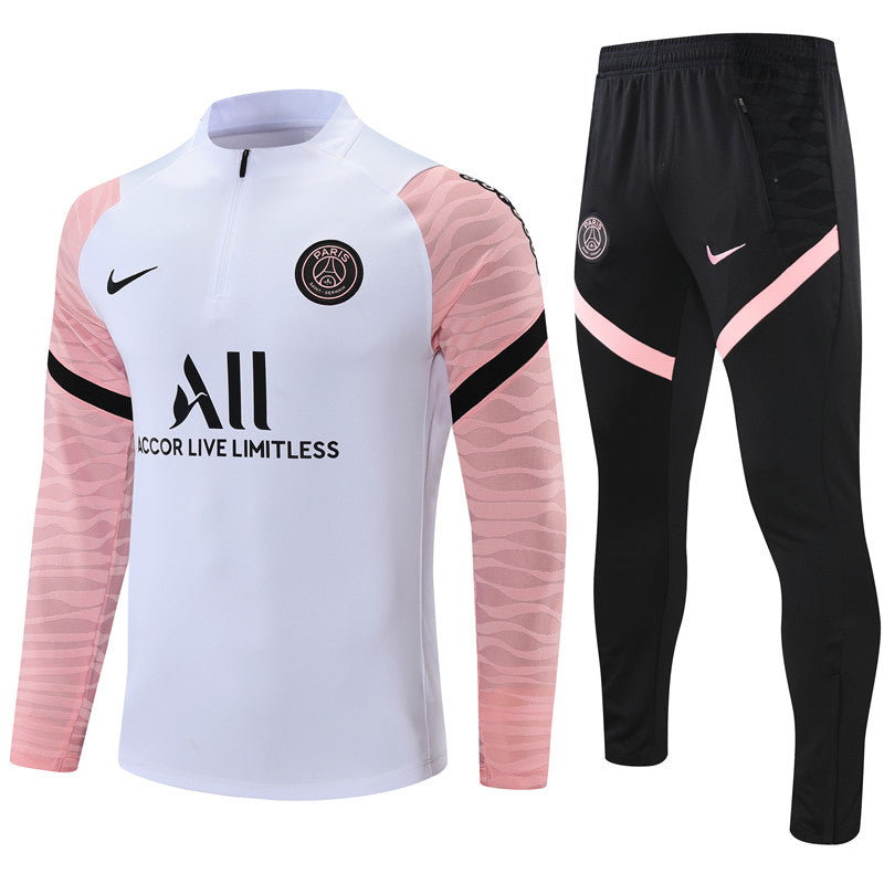 Kids White/Pink PSG Tracksuit