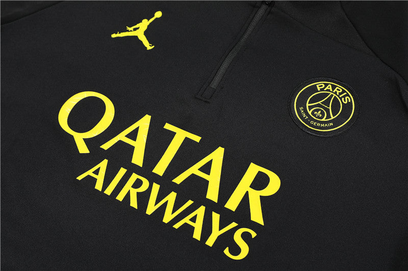 Kids Black/Yellow PSG Tracksuit